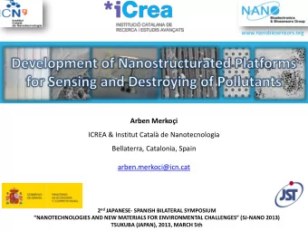 Arben Merkoi  ICREA &amp; Institut Catal de Nanotecnologia  Bellaterra, Catalonia, Spain