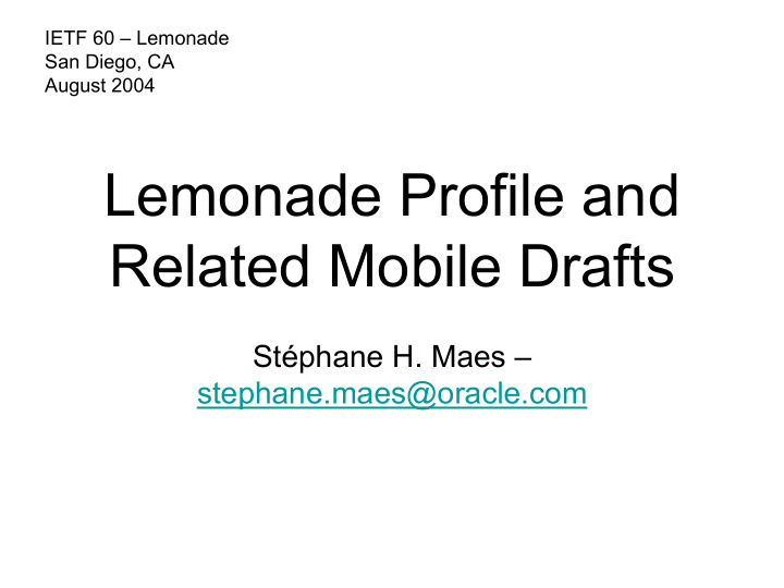 lemonade profile and related mobile drafts