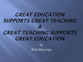 by  Rich Mayorga  Awards are fine; they do NOT = respect  Speak the truth, model, vote,