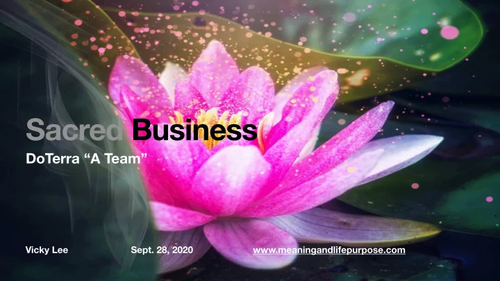 sacred business