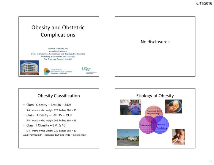 obesity and obstetric complications