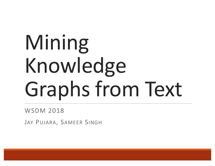 mining knowledge graphs from text