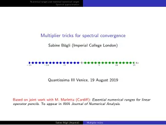 Multiplier tricks for spectral convergence  Sabine B  ogli (Imperial College London)  Re  15