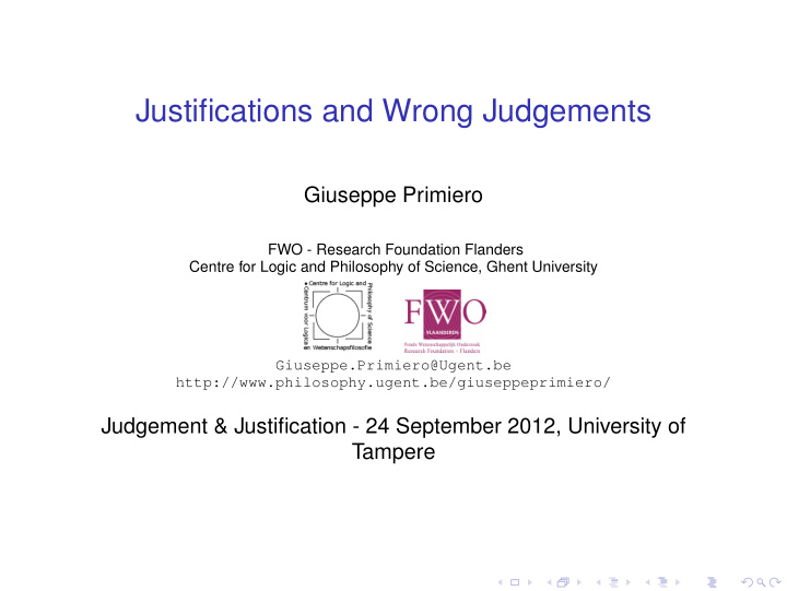 justifications and wrong judgements