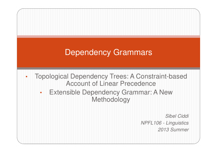 dependency grammars