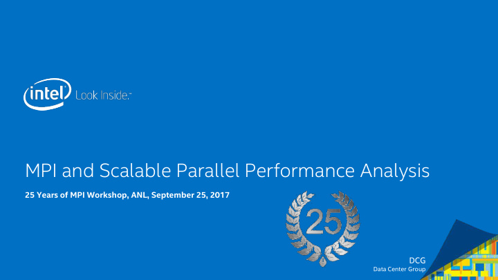 mpi and scalable parallel performance analysis