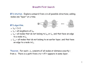 Breadth First Search  BFS intuition.  Explore outward from s in all possible directions, adding