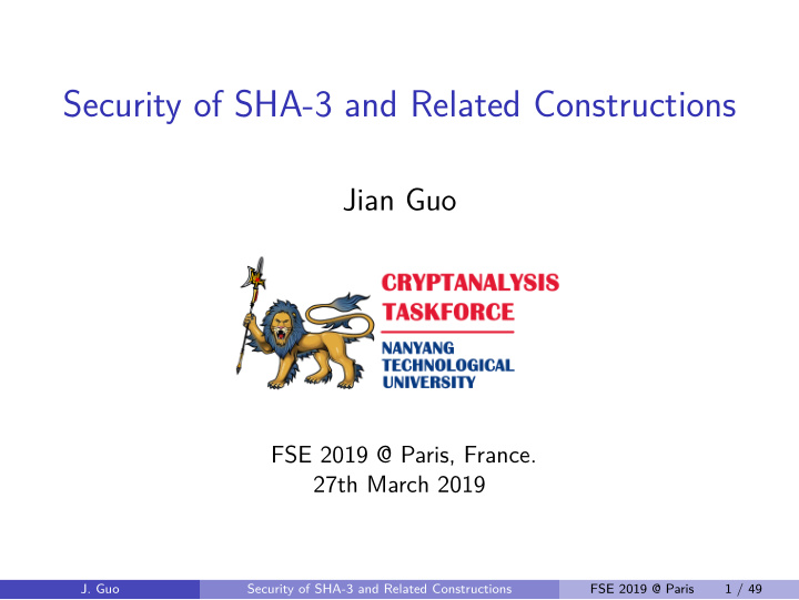 security of sha 3 and related constructions
