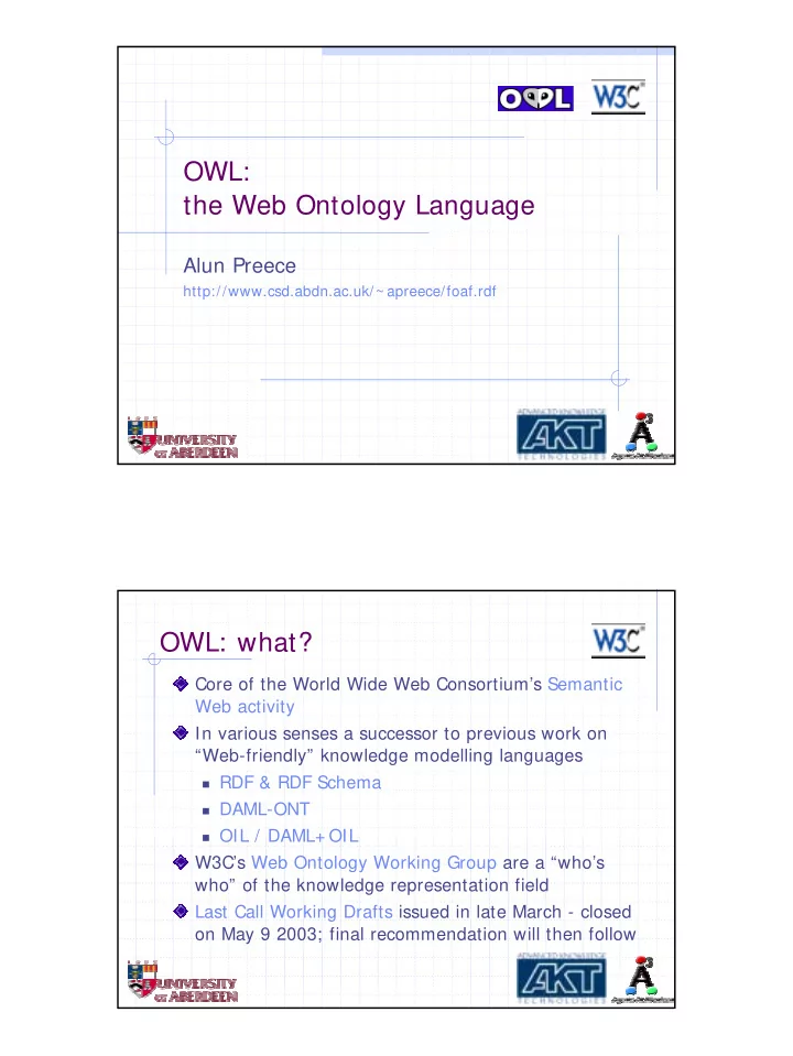owl the web ontology language