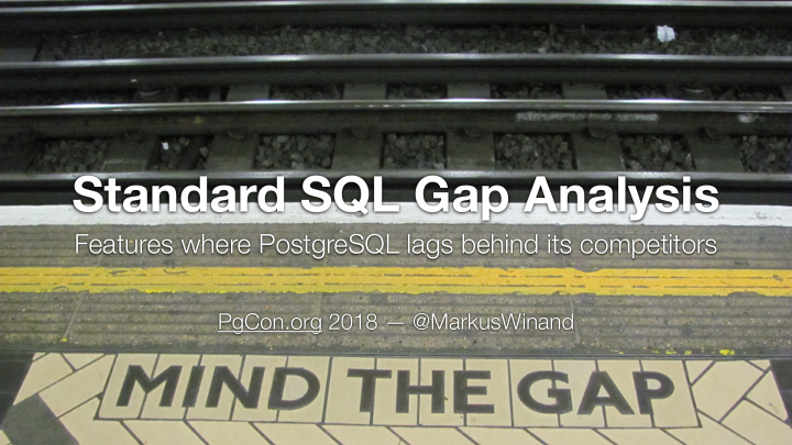 standard sql gap analysis