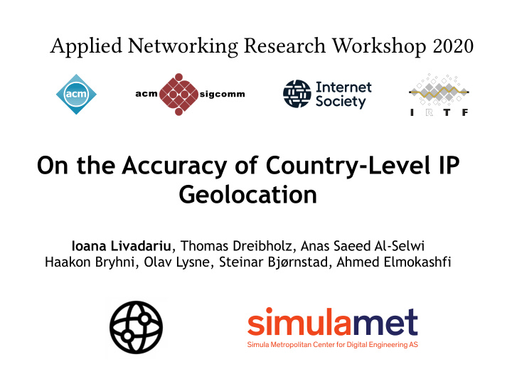 on the accuracy of country level ip geolocation