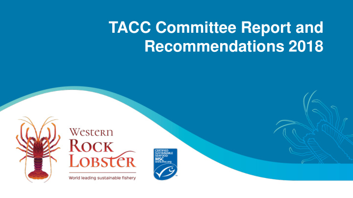 recommendations 2018 membership of tacc committee