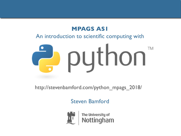 mpags as1 an introduction to scientific computing with