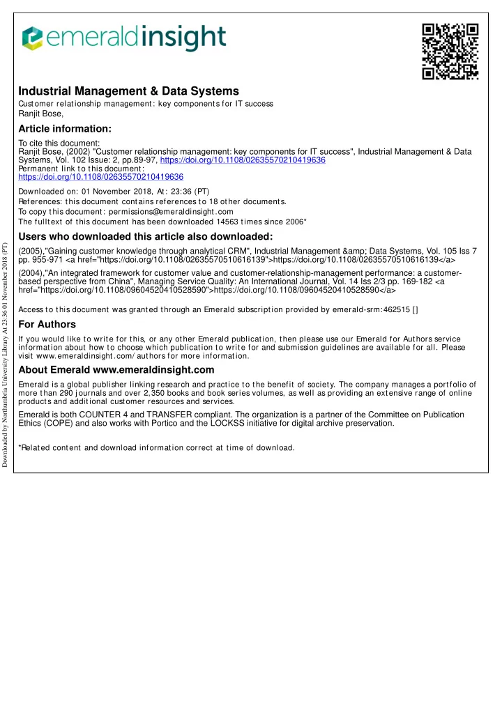 industrial management data systems