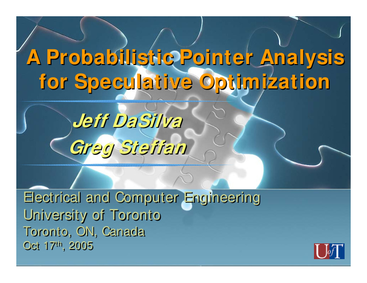 a probabilistic pointer analysis a probabilistic pointer