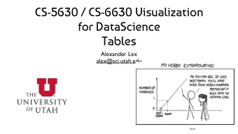 CS-5630 / CS-6630 Visualization  for DataScience  Tables  Alexander Lex  alex@sci.utah.edu  [xkcd]