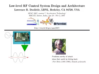 APAC 2007, session 7 Accelerator Technology  RRCAT, Indore, India, Jan 28 - Feb 2, 2007