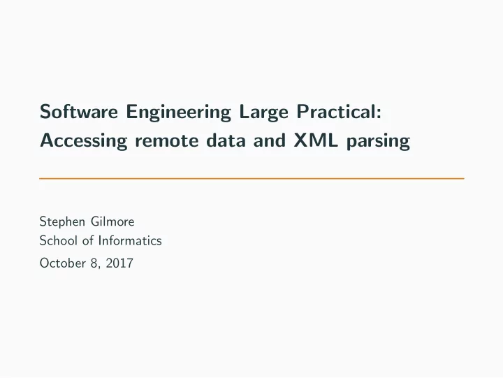 software engineering large practical accessing remote