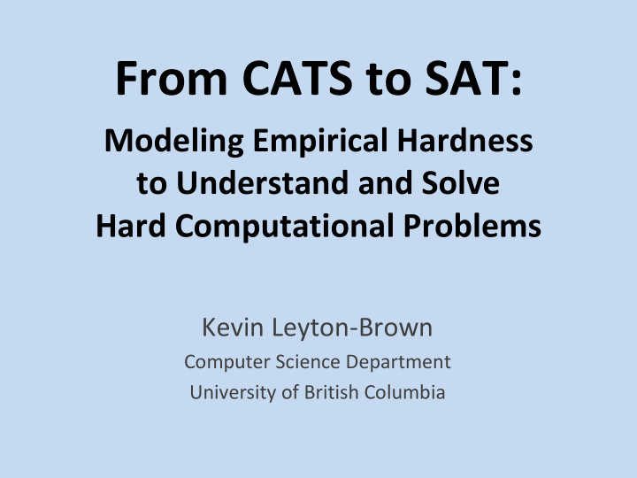 from cats to sat