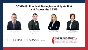 and Access the CEWS  Erin R. Kuzz  Shana French  Kyle B. Lamothe  Ian Humphries  Phone: