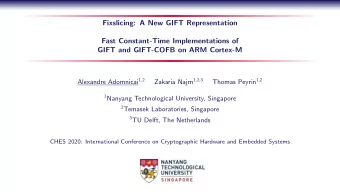 Fixslicing: A New GIFT Representation  Fast Constant-Time Implementations of  GIFT and GIFT-COFB on