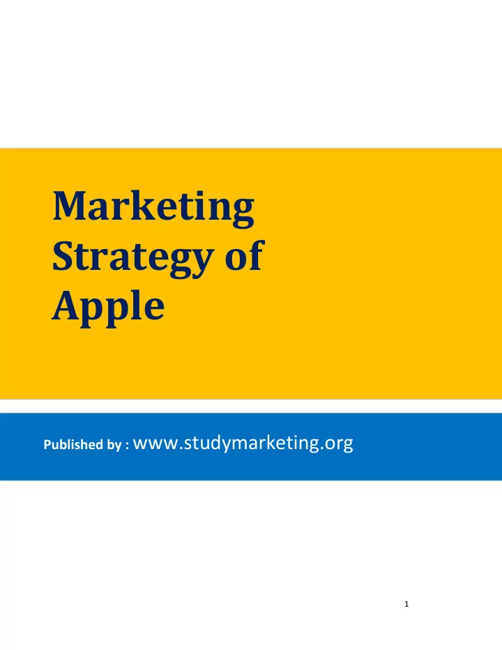 marketing strategy of apple