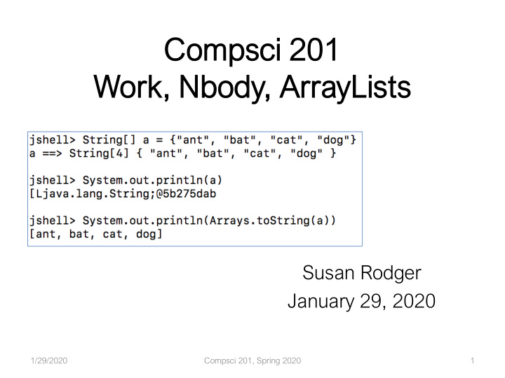 compsc sci 201 201 wo work nbody dy arrayl ylists ts