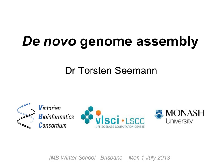 de novo genome assembly