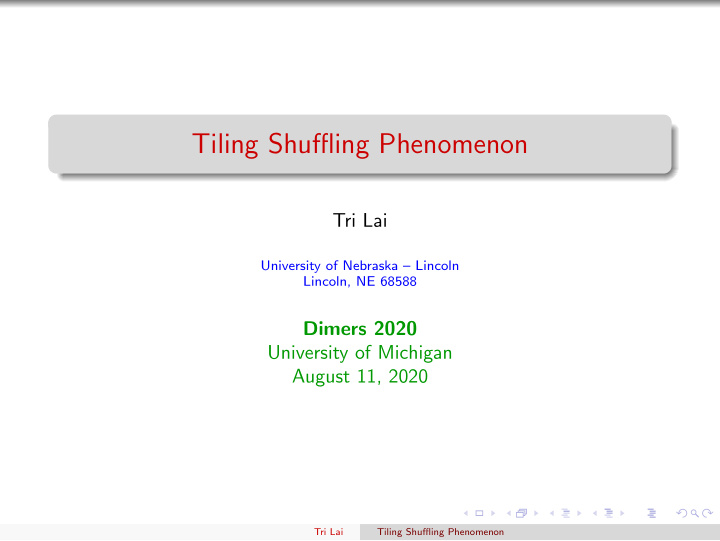 tiling shuffling phenomenon