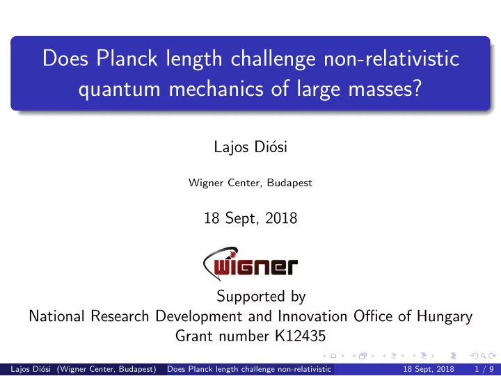 does planck length challenge non relativistic quantum