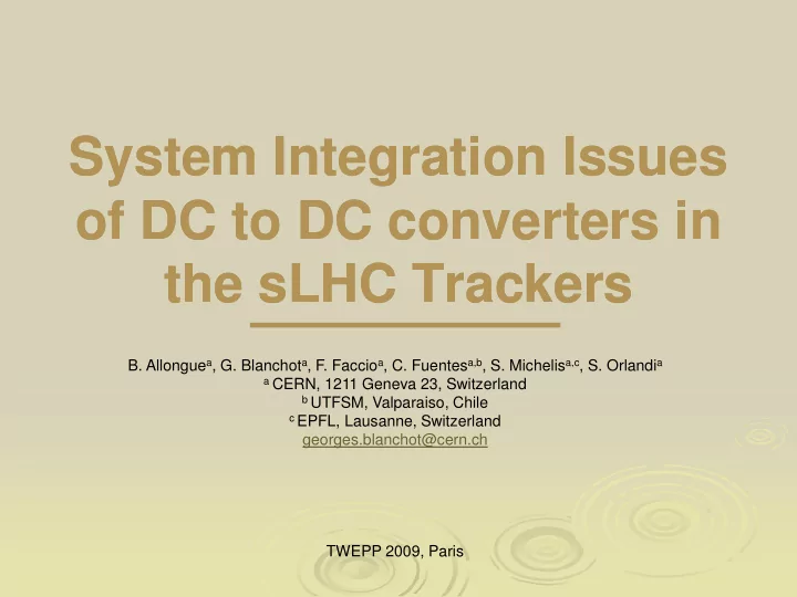 system integration issues system integration issues of dc