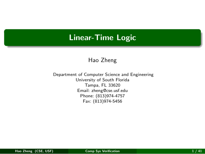 linear time logic