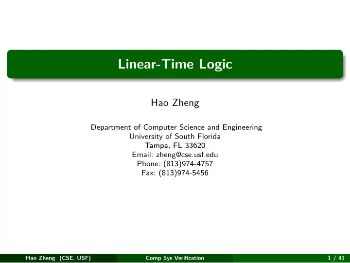 linear time logic