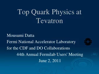 Top Quark Physics at  Tevatron  Mousumi Datta  Fermi National Accelerator Laboratory  for the CDF
