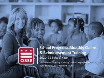 School Programs Monthly Claims  &amp; Reimbursement Training  2020-21 School Year  3310  Meal