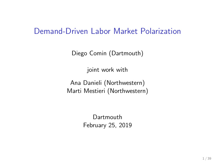 demand driven labor market polarization