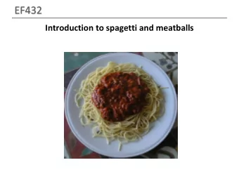 EF432  Introduction to spagetti and meatballs  CSC 418/2504: Computer Graphics  Course web site