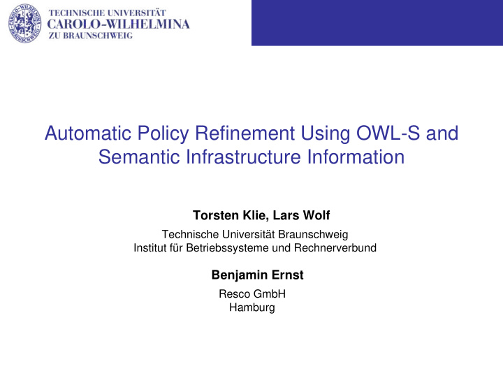 automatic policy refinement using owl s and semantic