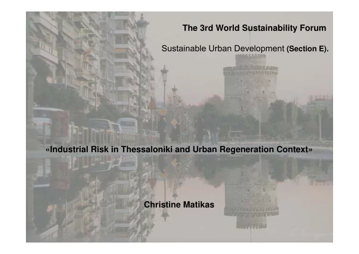 the 3rd world sustainability forum