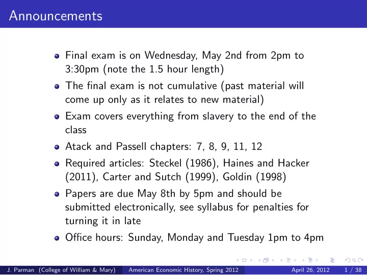 announcements