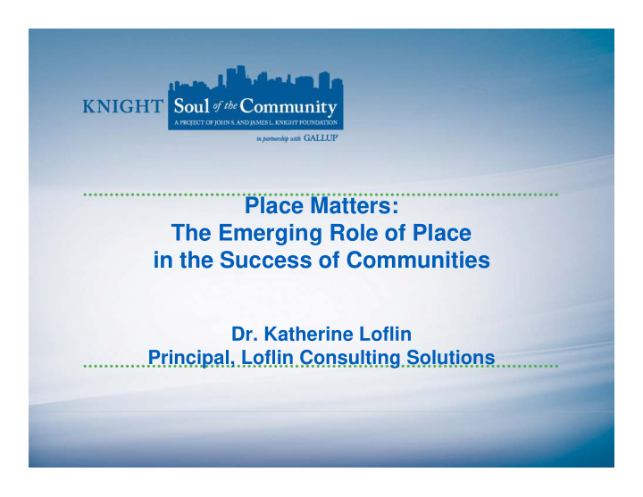 place matters the emerging role of place in the success