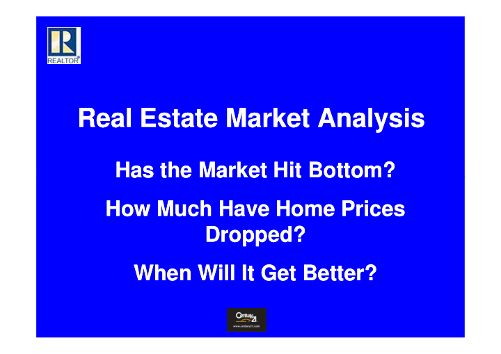 real estate market analysis real estate market analysis