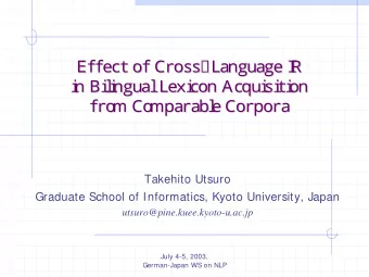 E  f  f  e  c  t  o  f  C  r  o  s  s  -  L  a  n  g  u  a  g  e  I  R  E  f  f  e  c  t  o  f  C