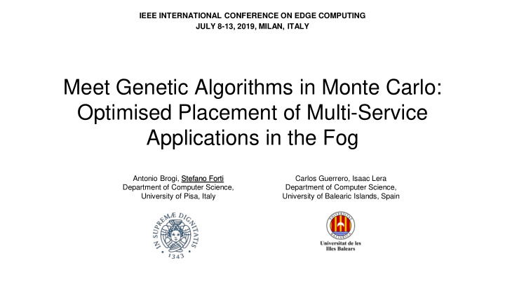 meet genetic algorithms in monte carlo