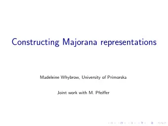 Constructing Majorana representations  Madeleine Whybrow, University of Primorska  Joint work with