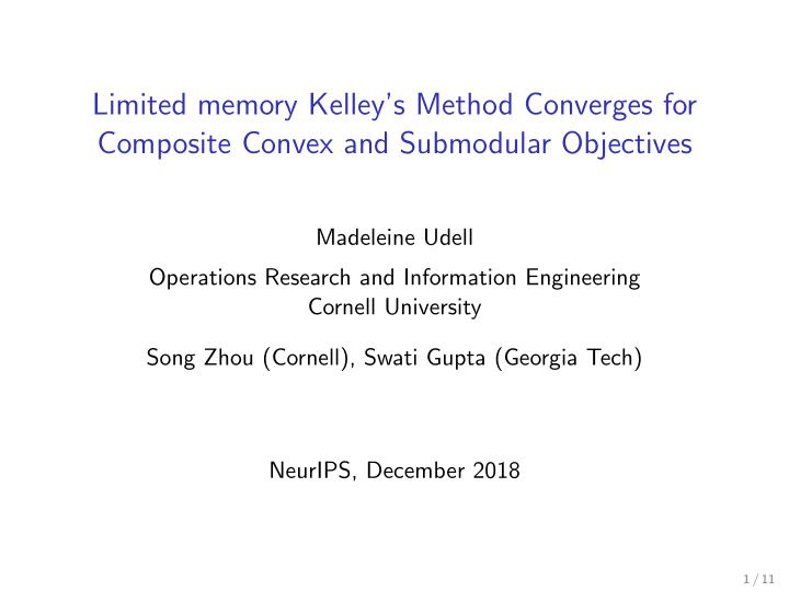 limited memory kelley s method converges for composite
