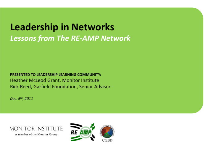 leadership in networks