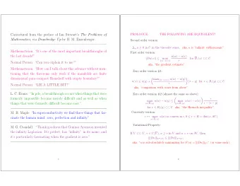 Caricatured from the preface of Ian Stewarts The Problems of  PROLOGUE:  THE FOLLOWING ARE