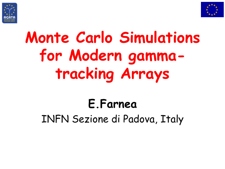 monte carlo simulations for modern gamma tracking arrays