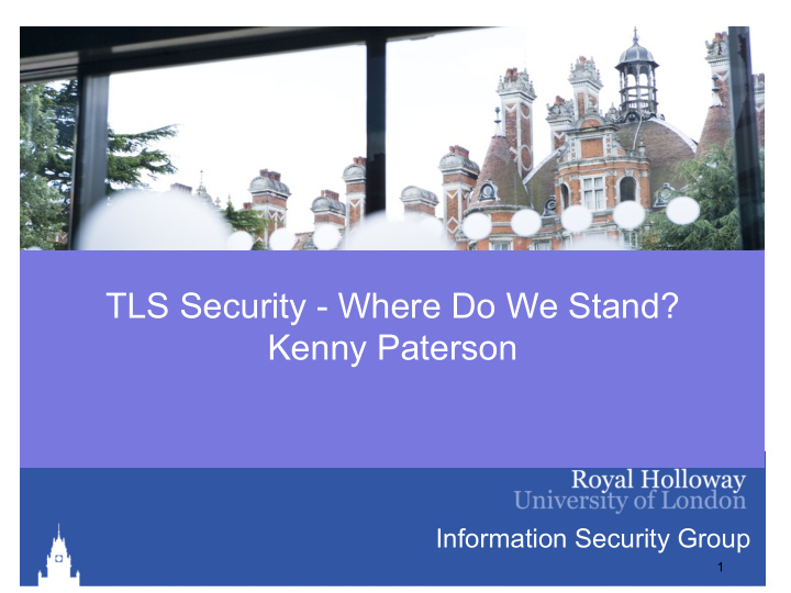 tls security where do we stand